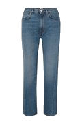 Cropped high-rise straight-leg jeans