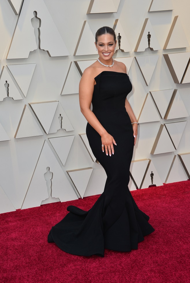 Ashley Graham in black evening dress