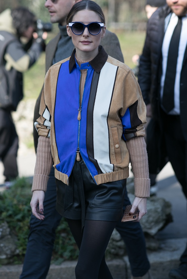 Olivia Palermo in Tod's bomber jacket
