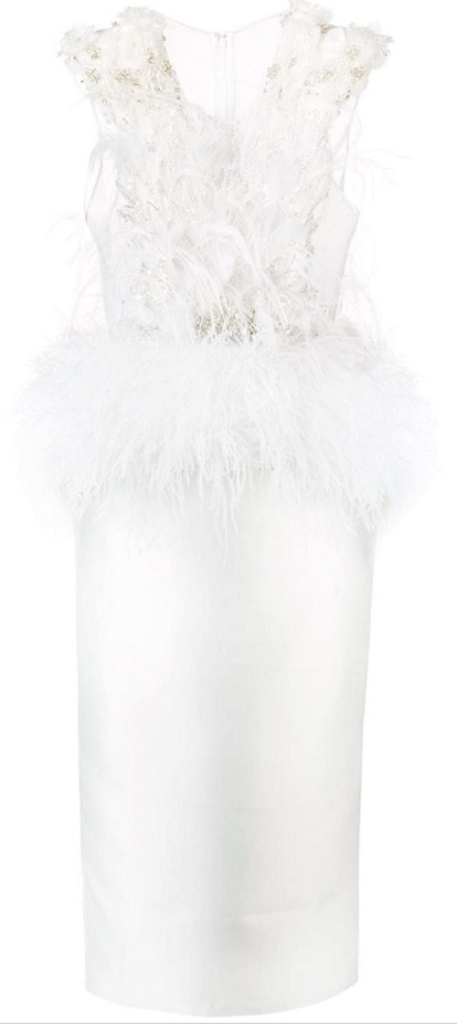 LOULOU feather Love embellished dress