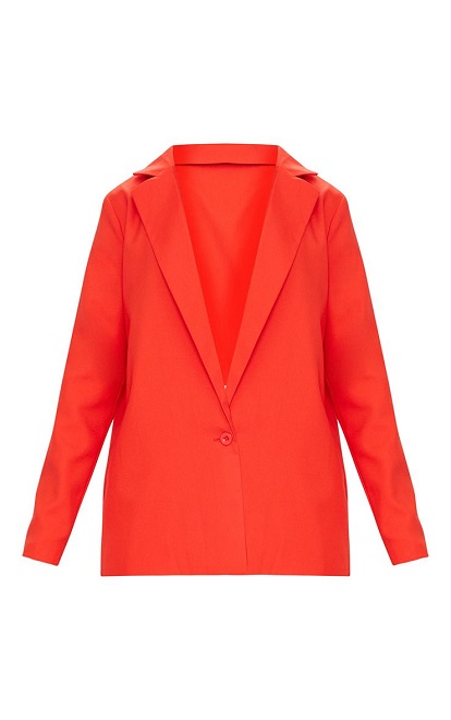 RED OVERSIZED BOYFRIEND FIT BLAZER