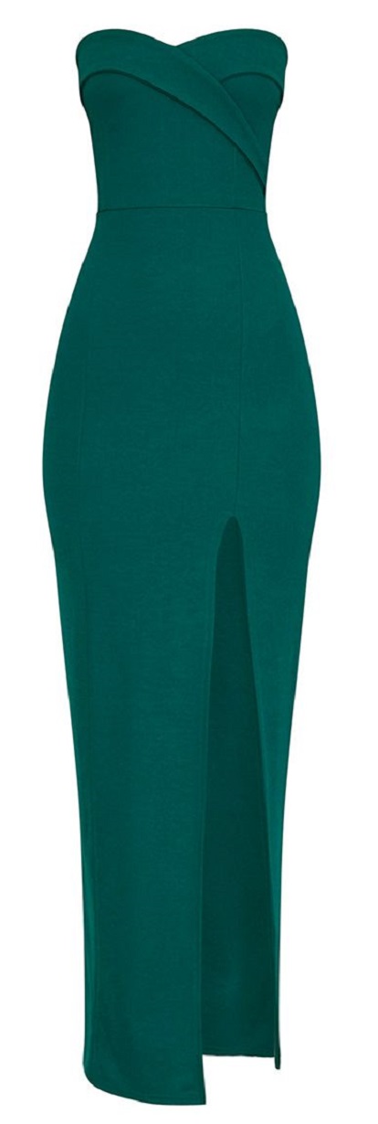 emerald green bandeau dress
