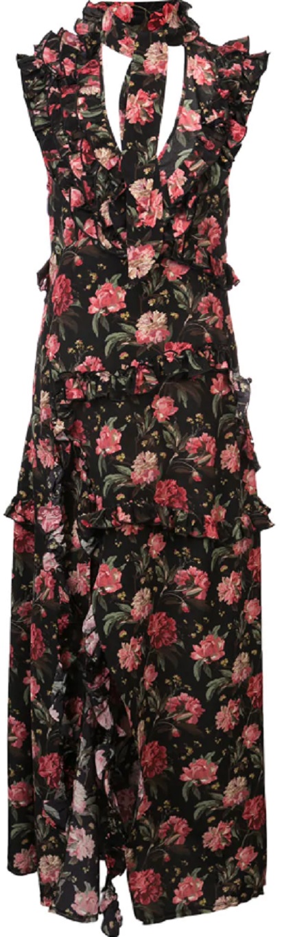 R13 floral cut out maxi dress