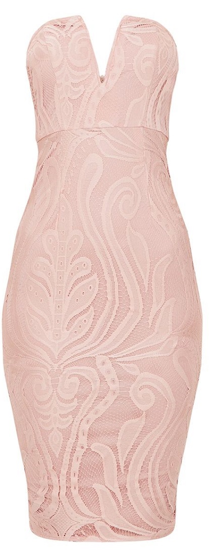 dusty pink lace midi dress