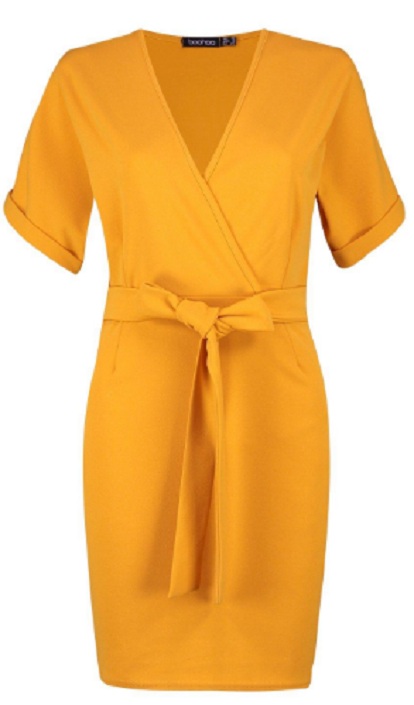 Wrap Over Belted Dress