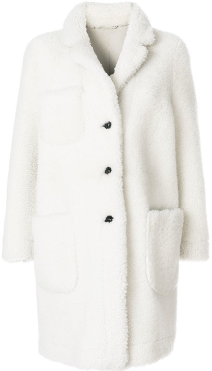 THOM BROWNE Reversible Dyed Shearling Sack Overcoat