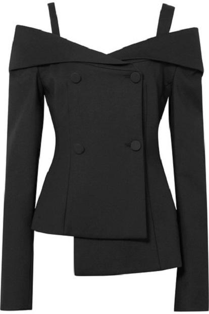 OFF-WHITE Off-the-shoulder twill blazer