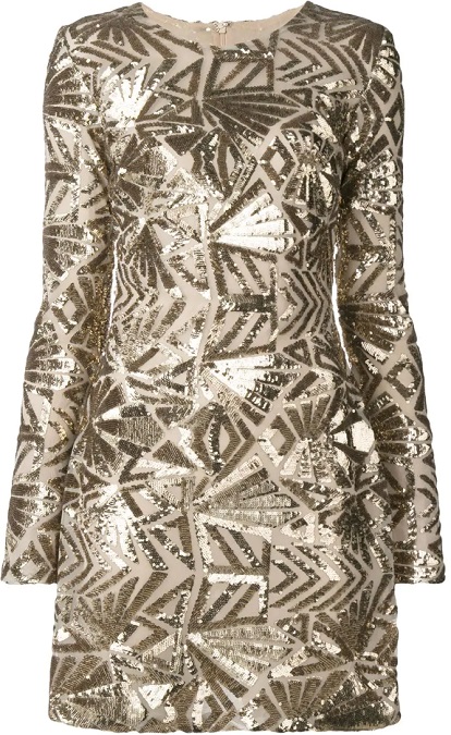 P.A.R.O.S.H. sequin embroidered shift dress